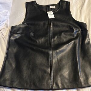 Faux leather vest